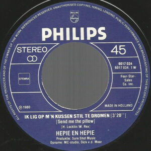 Single - Hepie En Hepie - Ik Lig Op M'n Kussen Stil Te Dromen / Oh Bl