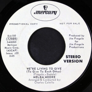 Single - Melba Moore - We're Living To Give (To Give To Each Other)
