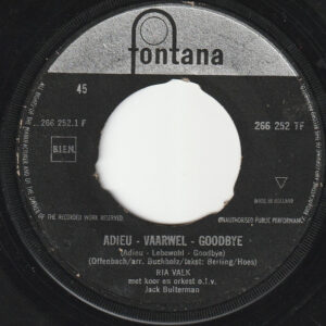 Single - Ria Valk - Adieu-Vaarwel-Goodbye / Oke, Ik Ga Met Je Mee